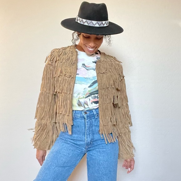 Vintage Full Fringe 100% Leather Jacket - Picture 11 of 15